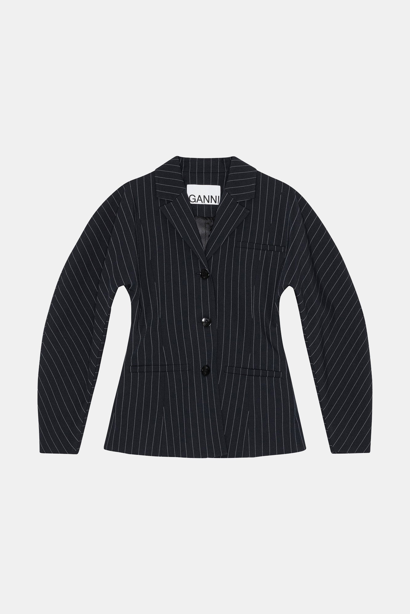 Stretch Stripe Fitted Blazer | Sky Captain