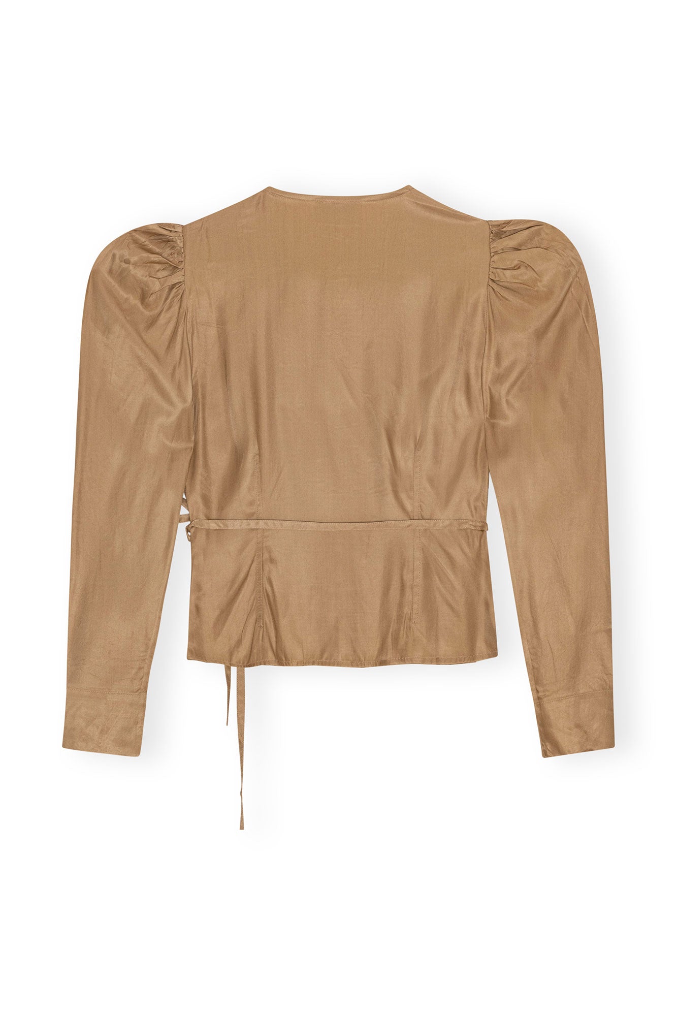Viscose Twill Wrap Blouse | Tiger's Eye
