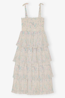 Pleated Georgette Strap Smock Midi Dress | Tofu