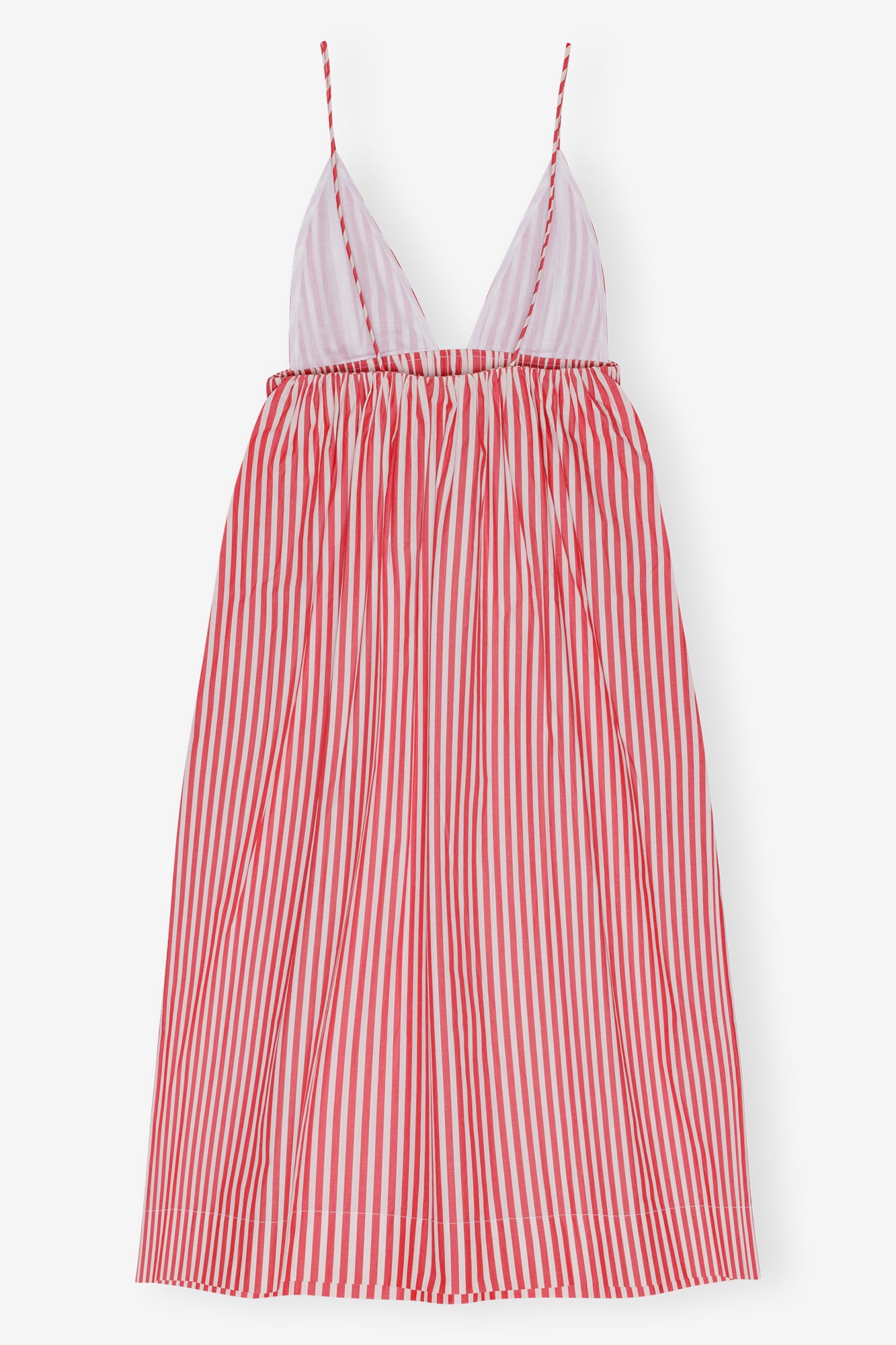 Stripe Cotton Strap Midi Dress | Barbados Cherry