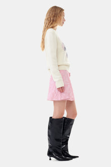 Textured Cloque Mini Skirt | Bleached Mauve