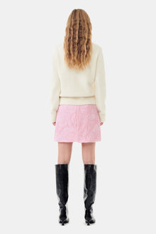 Textured Cloque Mini Skirt | Bleached Mauve