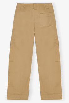 Herringbone Canvas Mid Waist Trousers | Tiger's Eye