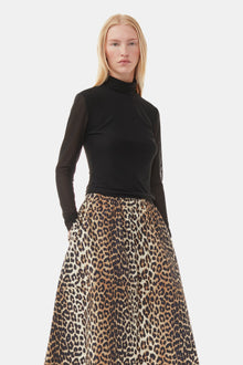 Printed Elasticated Maxi Skirt | Leopard