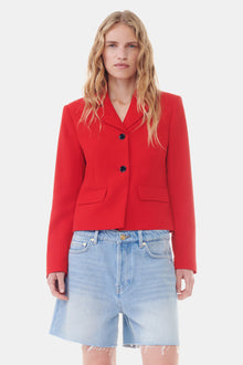 Twill Suiting Fitted Blazer | Barbados Cherry