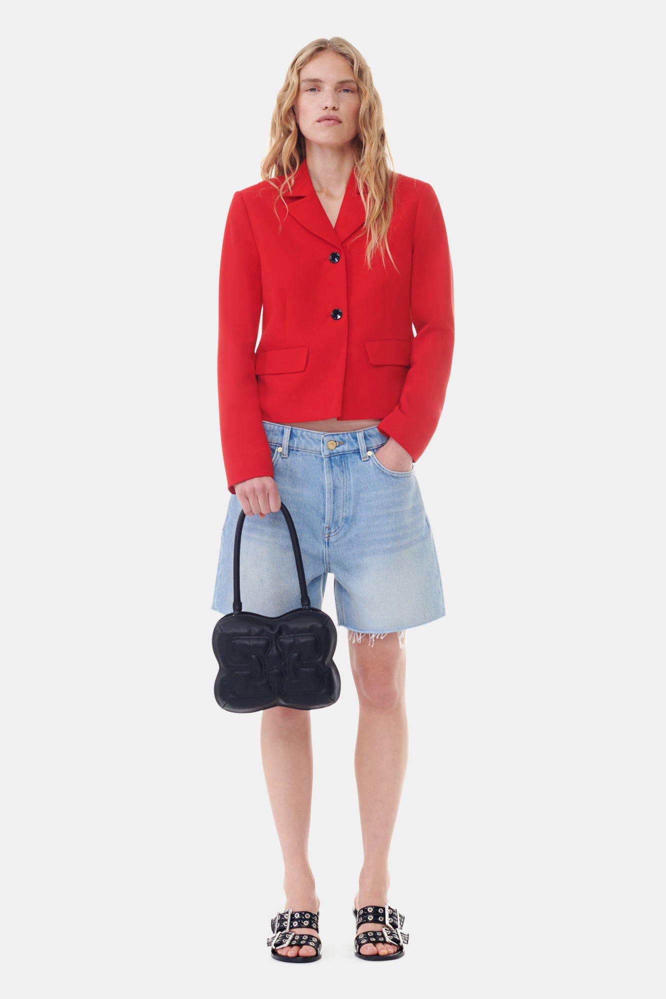 Twill Suiting Fitted Blazer | Barbados Cherry