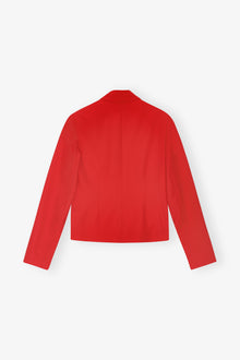 Twill Suiting Fitted Blazer | Barbados Cherry