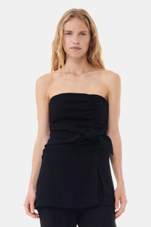 Viscose Stretch Strapless Top | Black