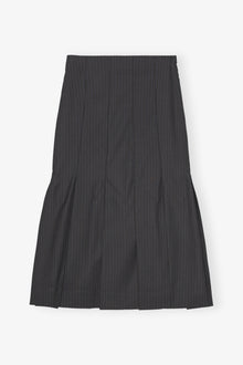 Stripe Suiting Midi Skirt | Phantom