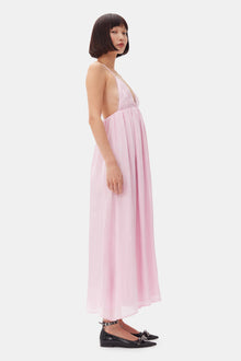 Changeant Satin Strap Dress | Chalk Pink
