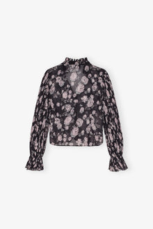 Floral Printed Pleated Georgette Blouse | Phantom