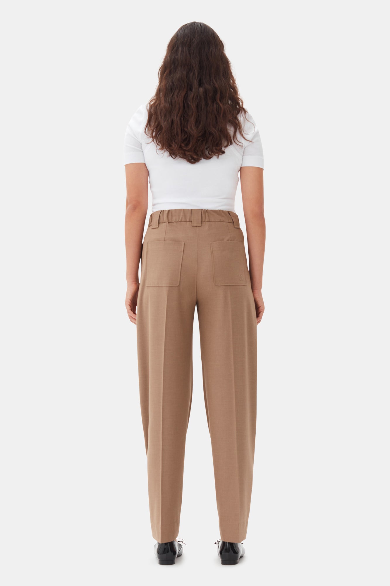 Drapey Melange Mid Waist Pants | Tiger's Eye