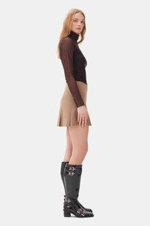 Drapey Melange Mini Skirt | Tiger's Eye