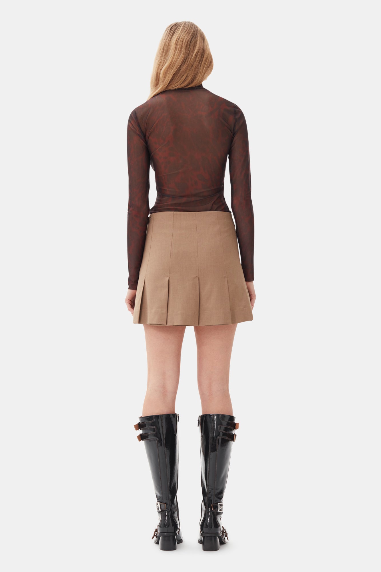 Drapey Melange Mini Skirt | Tiger's Eye