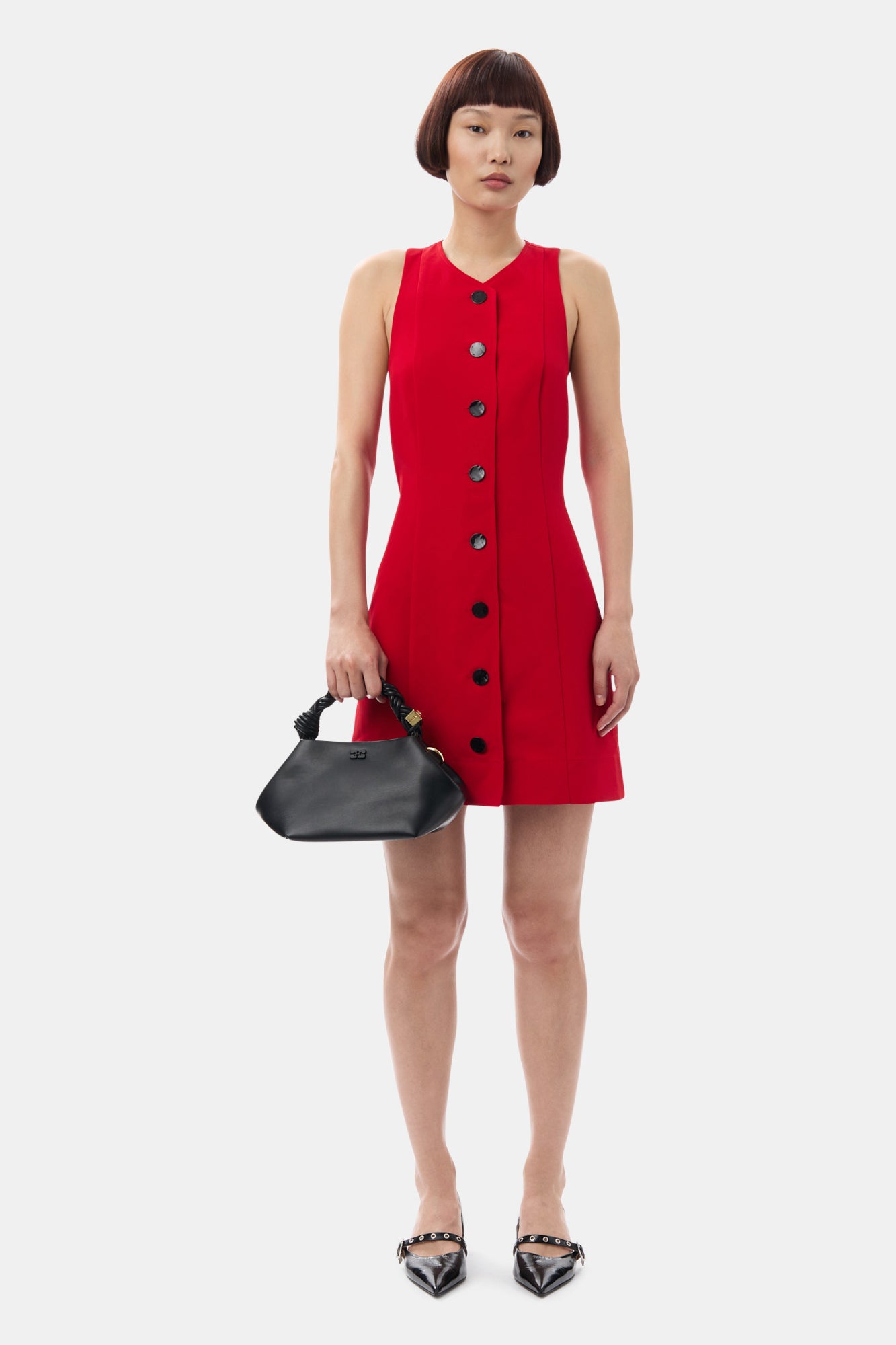 Twill Suiting Mini Dress | Barbados Cherry