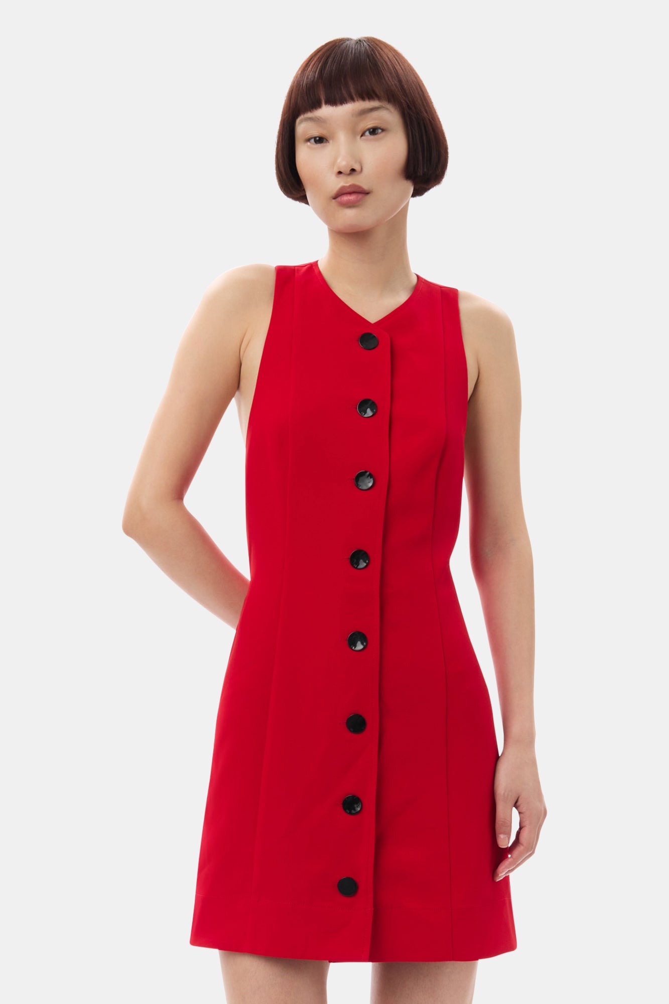 Twill Suiting Mini Dress | Barbados Cherry