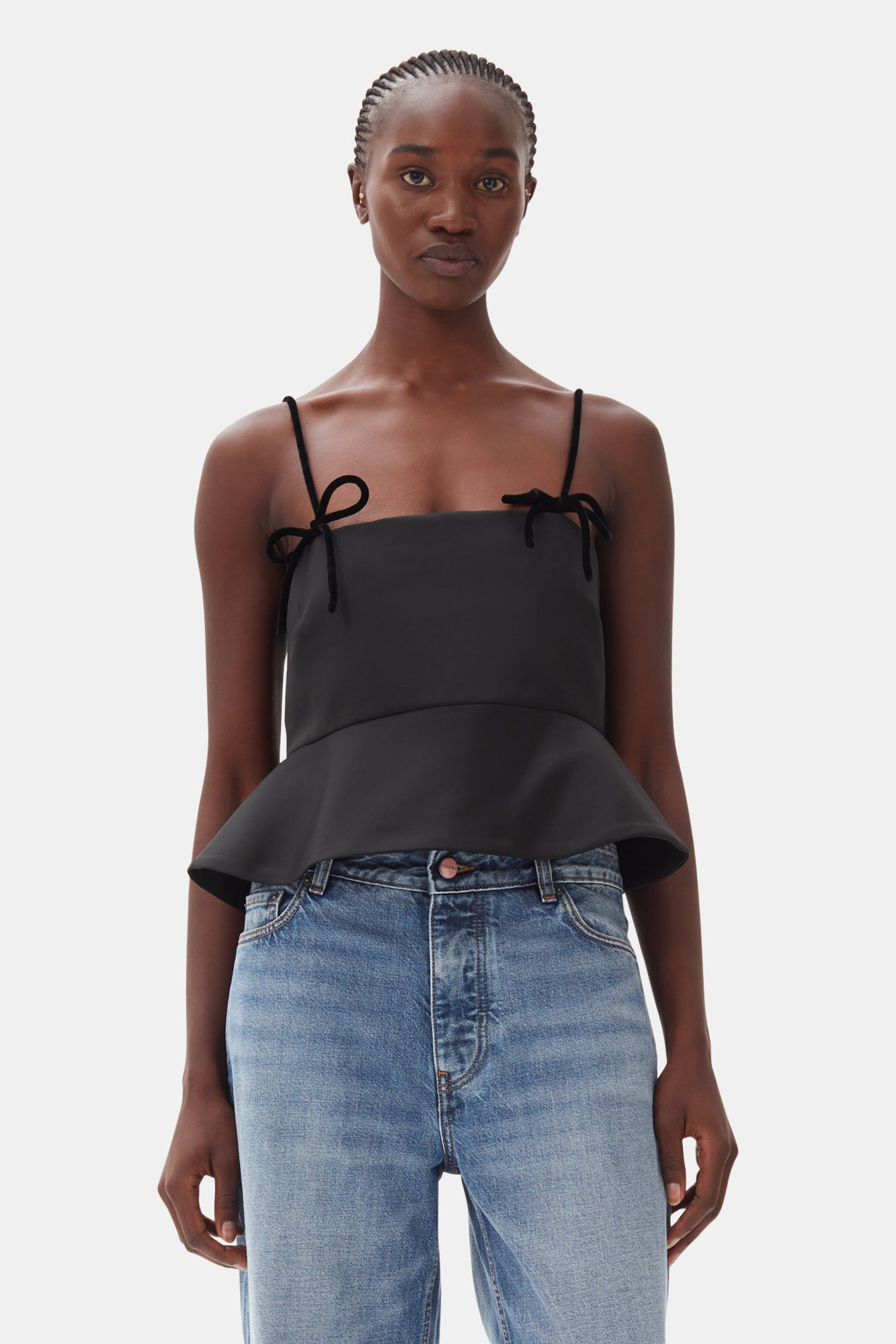 Duchesse Satin Top | Black