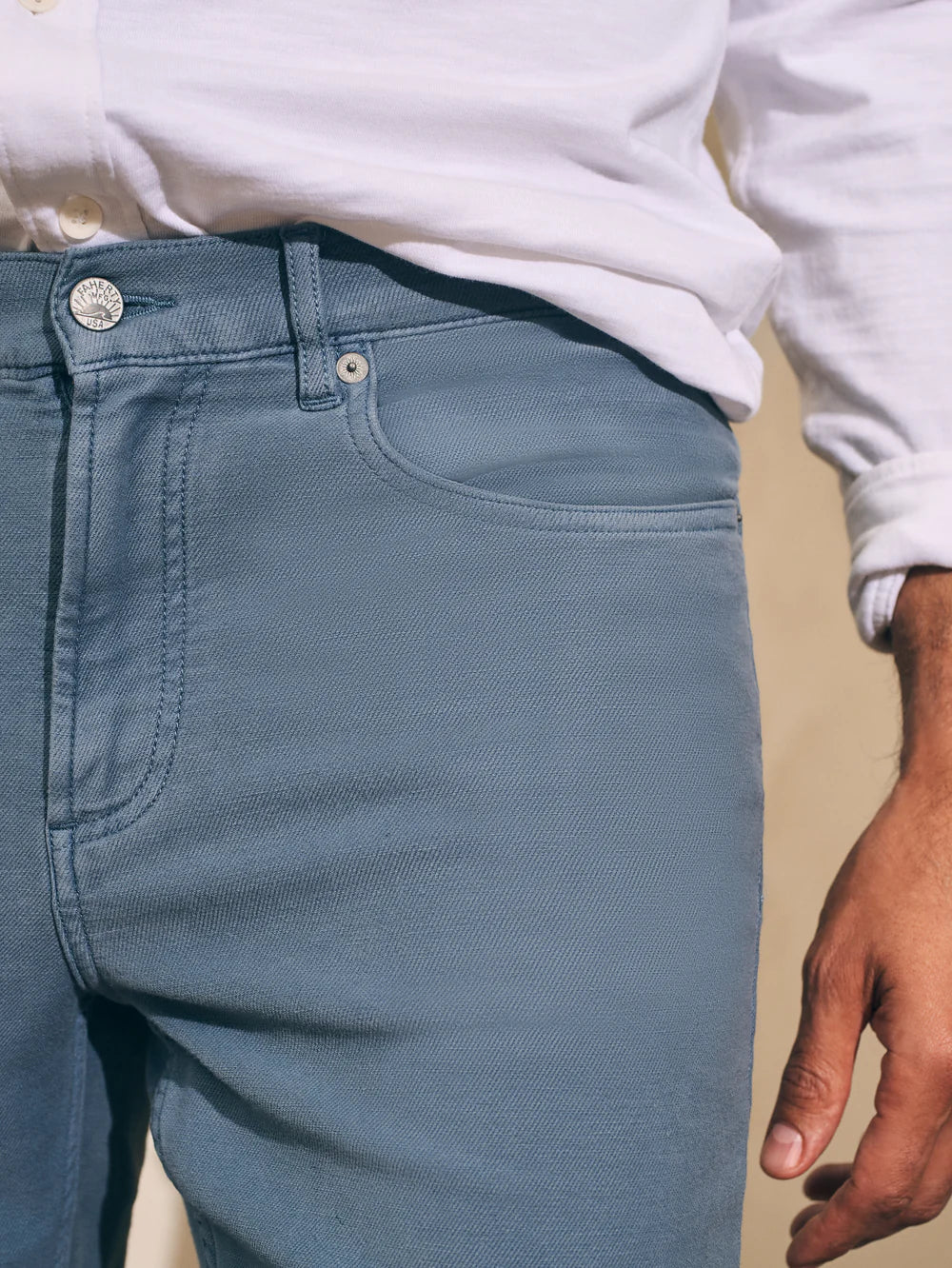 Mens | Stretch Terry 5 Pocket (32in Inseam) | Faded Ocean