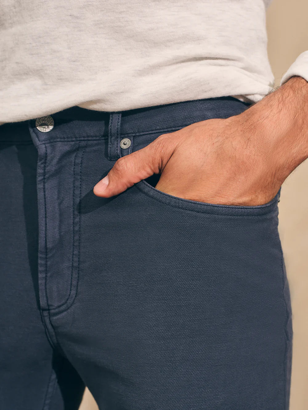 Mens | Stretch Terry 5 Pocket (32in Inseam) | Navy