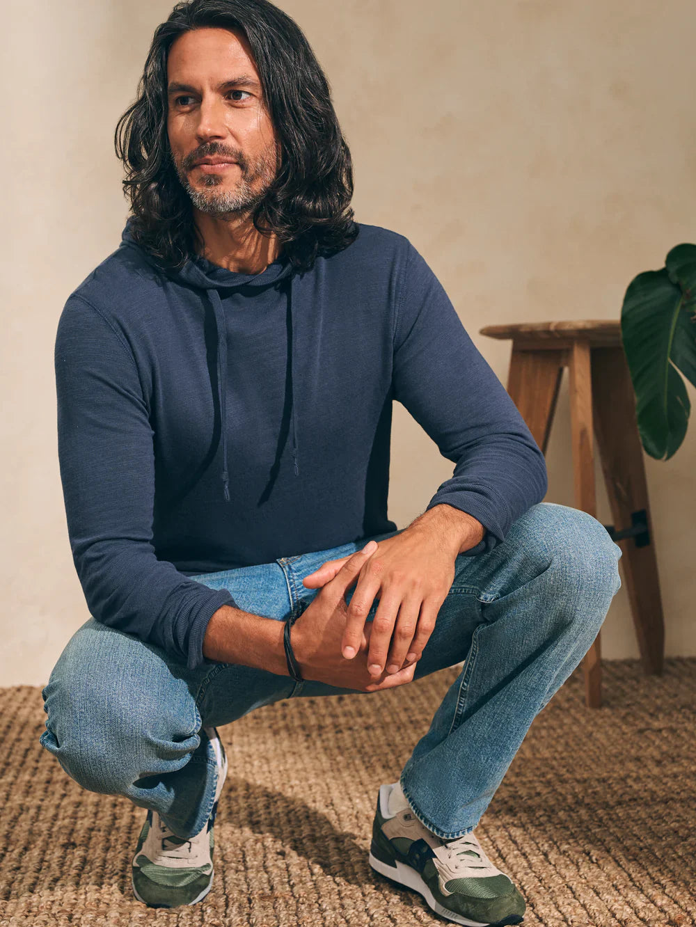 Mens | Sunwashed Slub Hoodie | Blue Nights