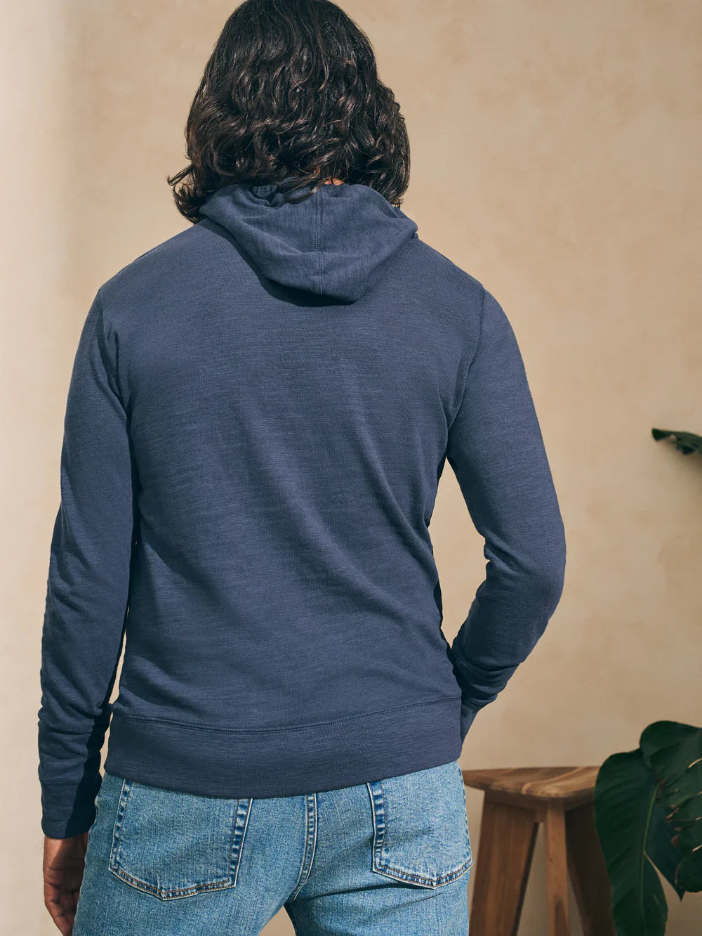 Mens | Sunwashed Slub Hoodie | Blue Nights
