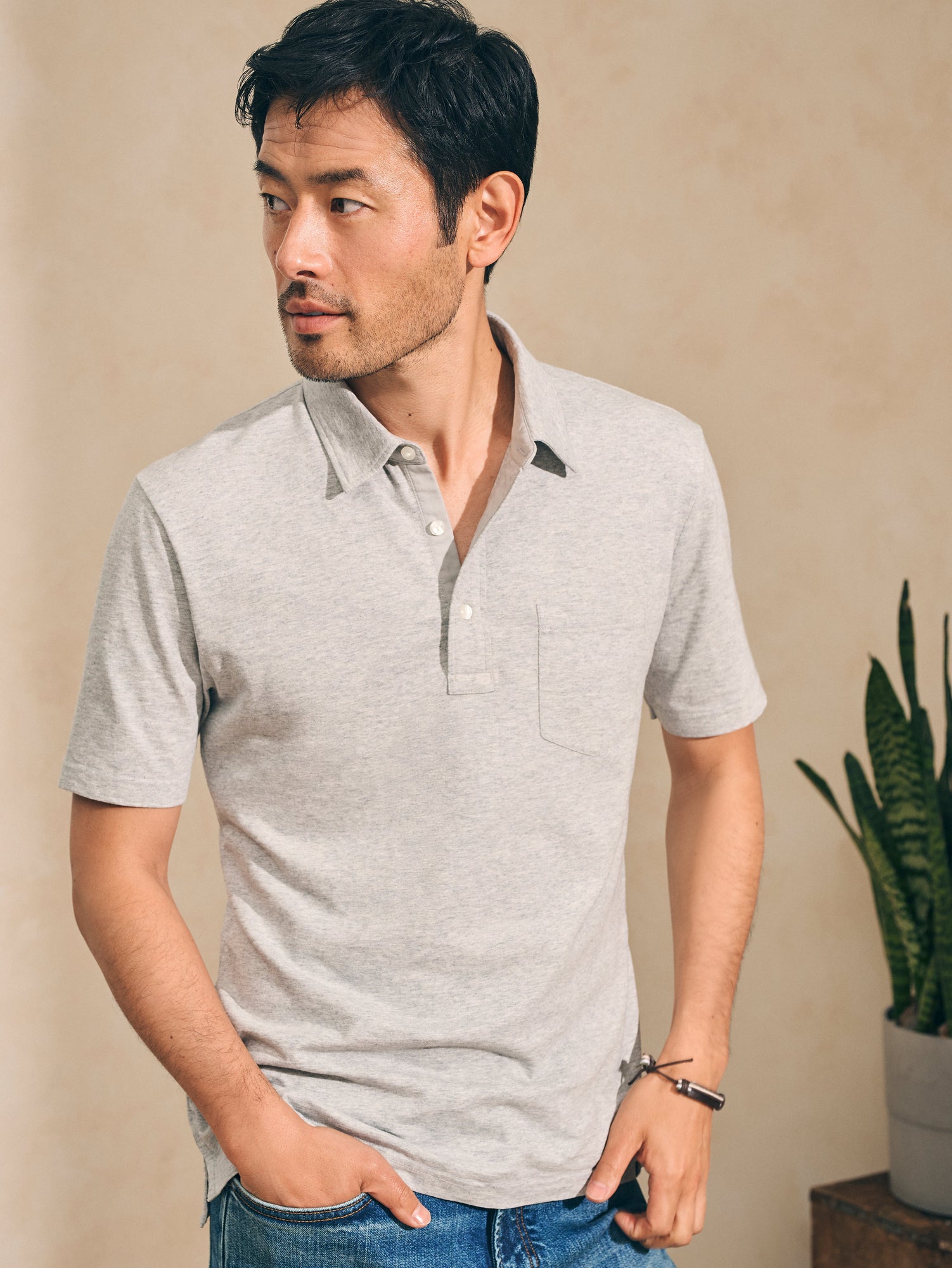 Mens | Sunwashed Polo | Heather Grey