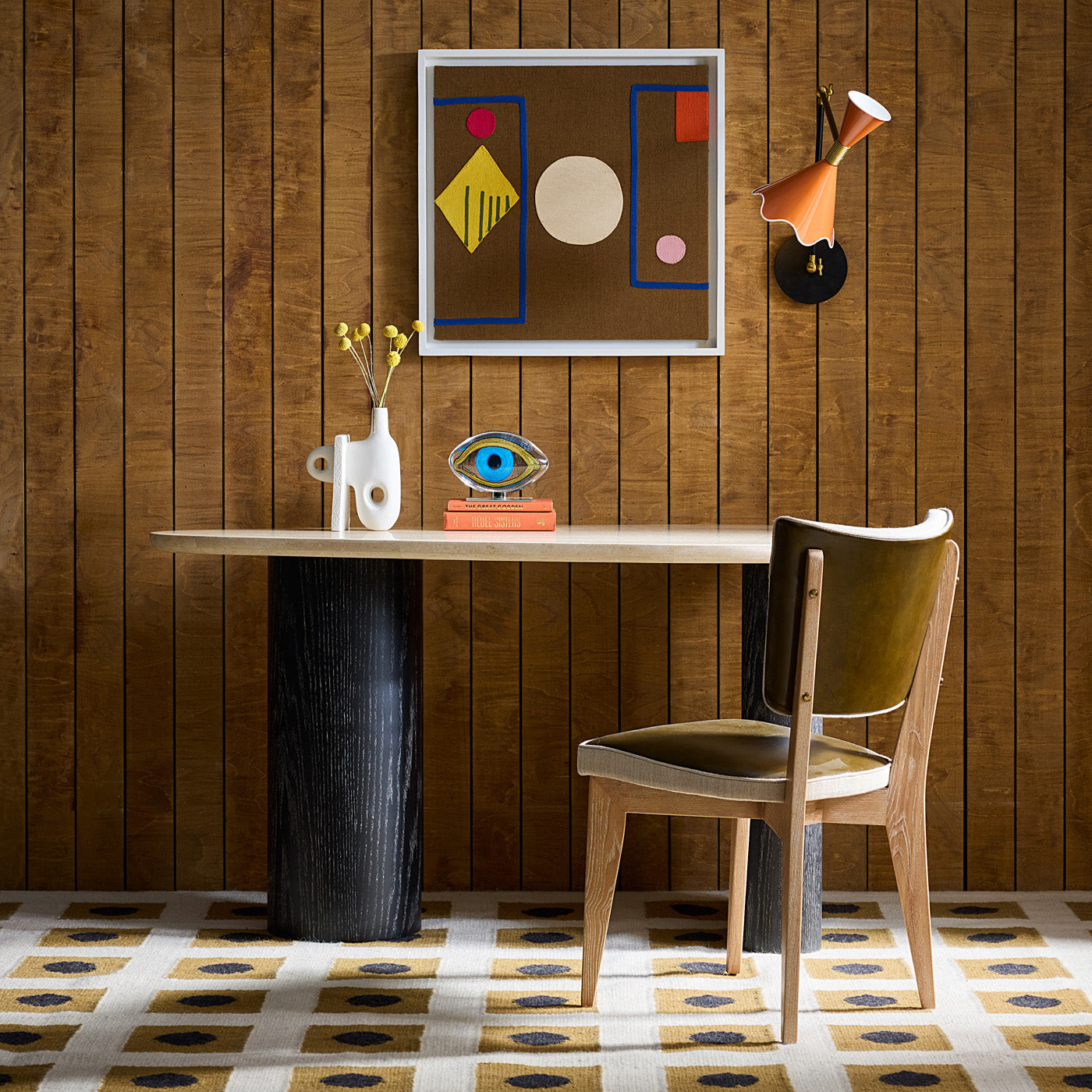 Monterey Shapes Corded Art | Brown/Multi