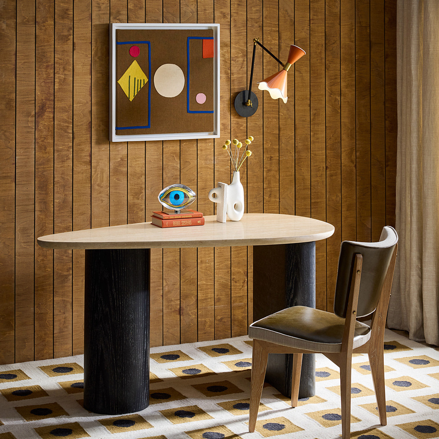 Monterey Shapes Corded Art | Brown/Multi