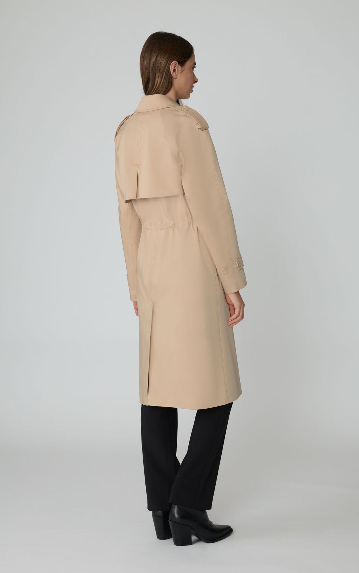 Fabiola Stretch Cotton Trench | Almond