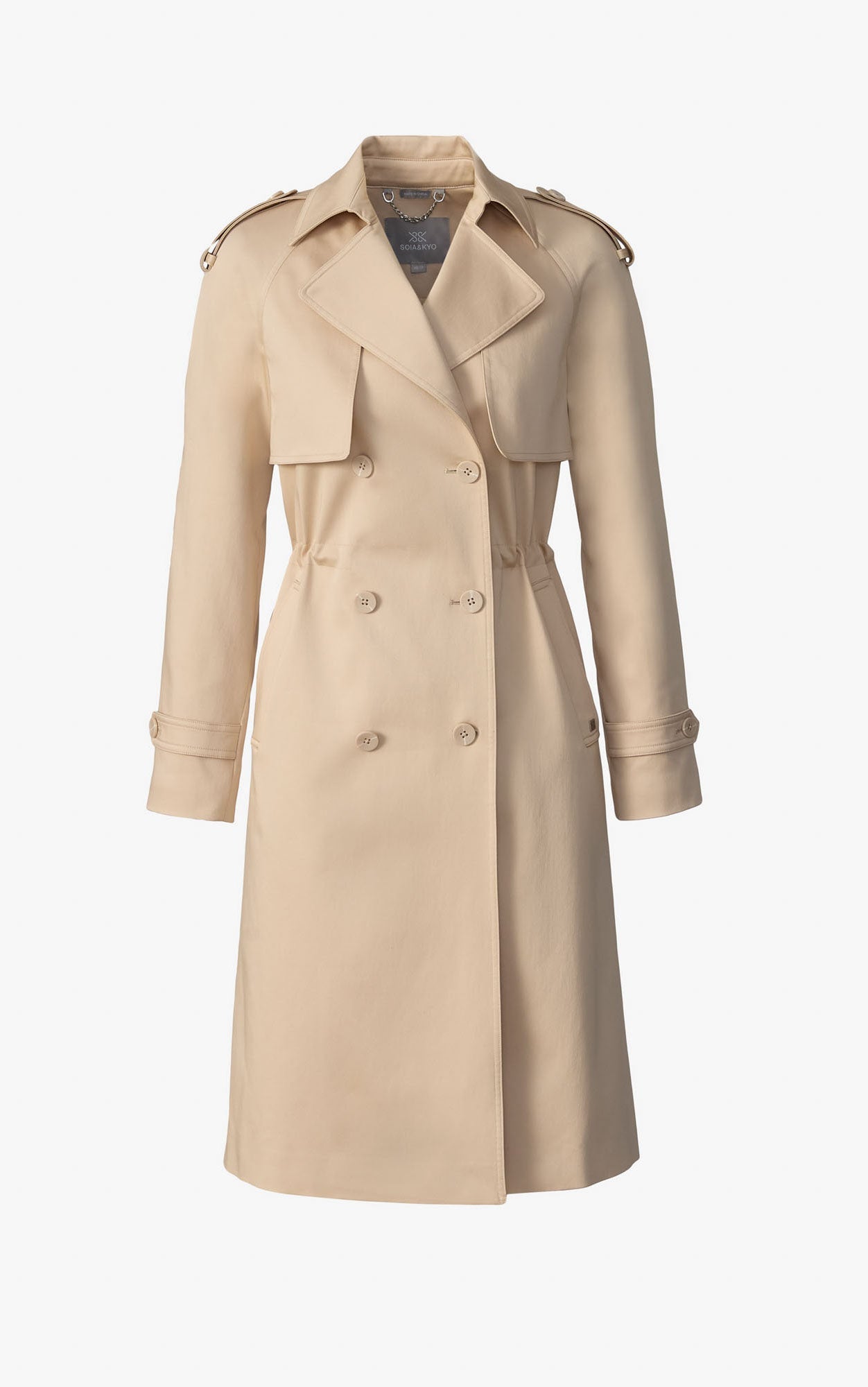 Fabiola Stretch Cotton Trench | Almond