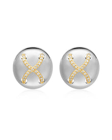 Mariner Cross Studs | Cubic Zirconia | Silver
