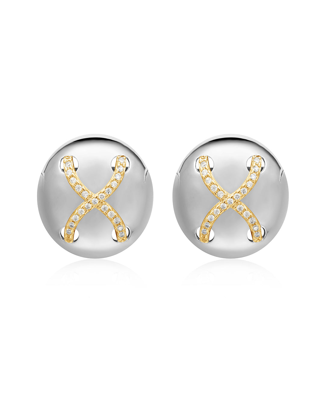 Mariner Cross Studs | Cubic Zirconia | Silver