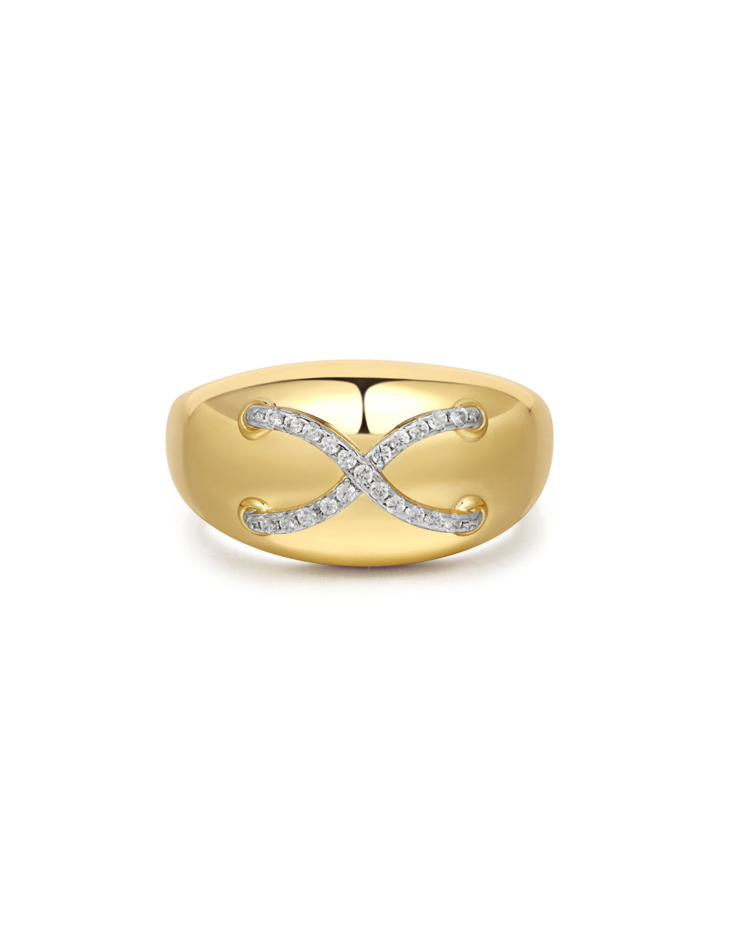 Mariner Cross Ring | Gold | Cubic Zirconia