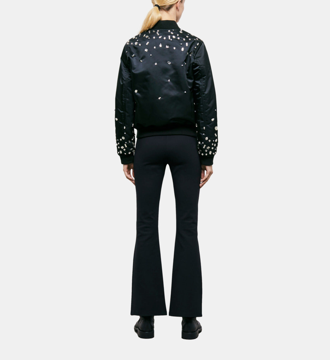 Bomber Jacket With Rhinestones | Women | Black