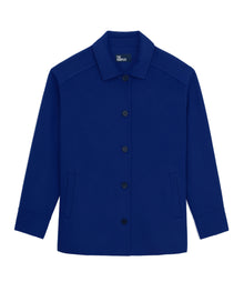 Wool-Blend Overshirt Jacket | Women | Medium Blue