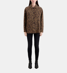 Overshirt Jacket In Wool Blend | Women | Leopard