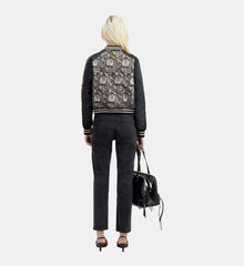 Jacket With Metallic Jacquard | Women | Black Grey