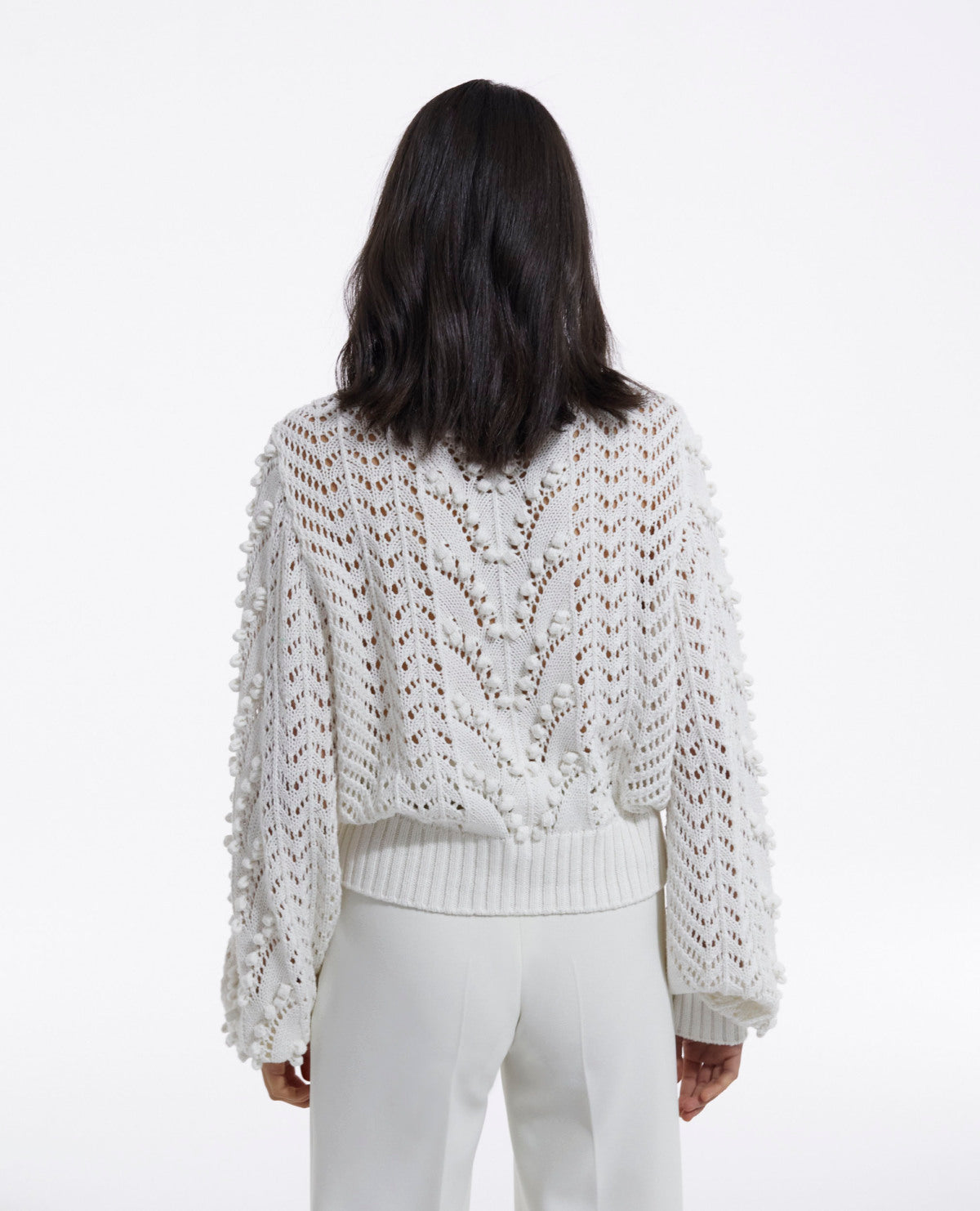 Open Knit Cardigan | Women | Ecru