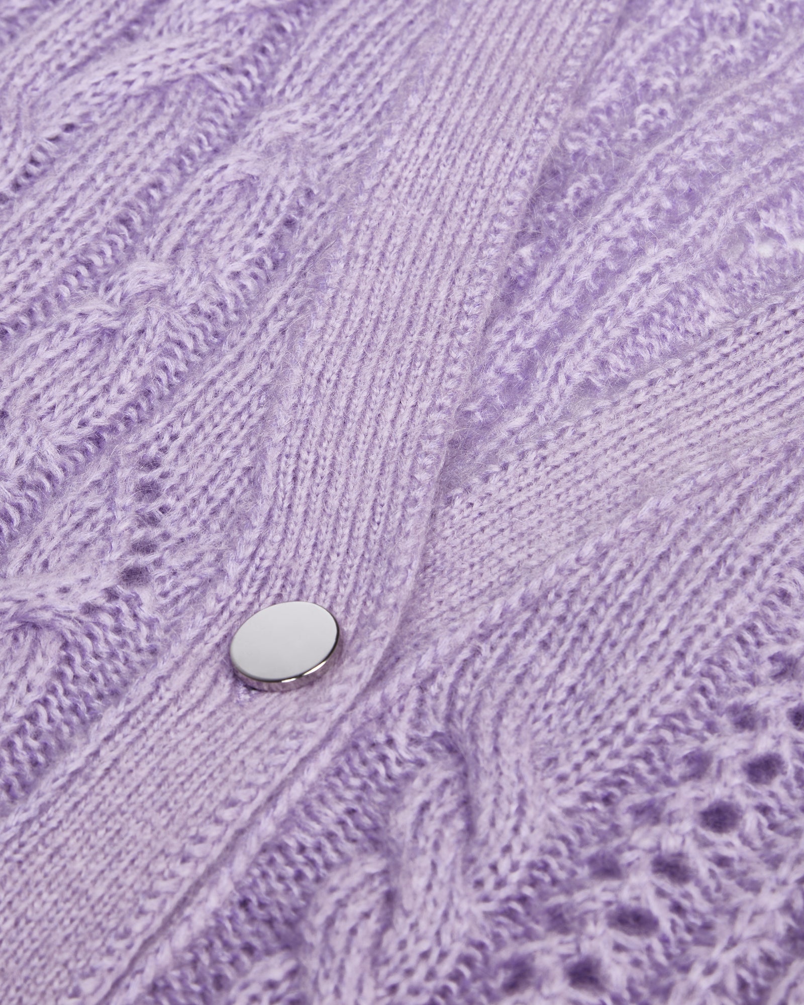 Mauve Cable-Knit Wool-Blend Cardigan | Women | Violet