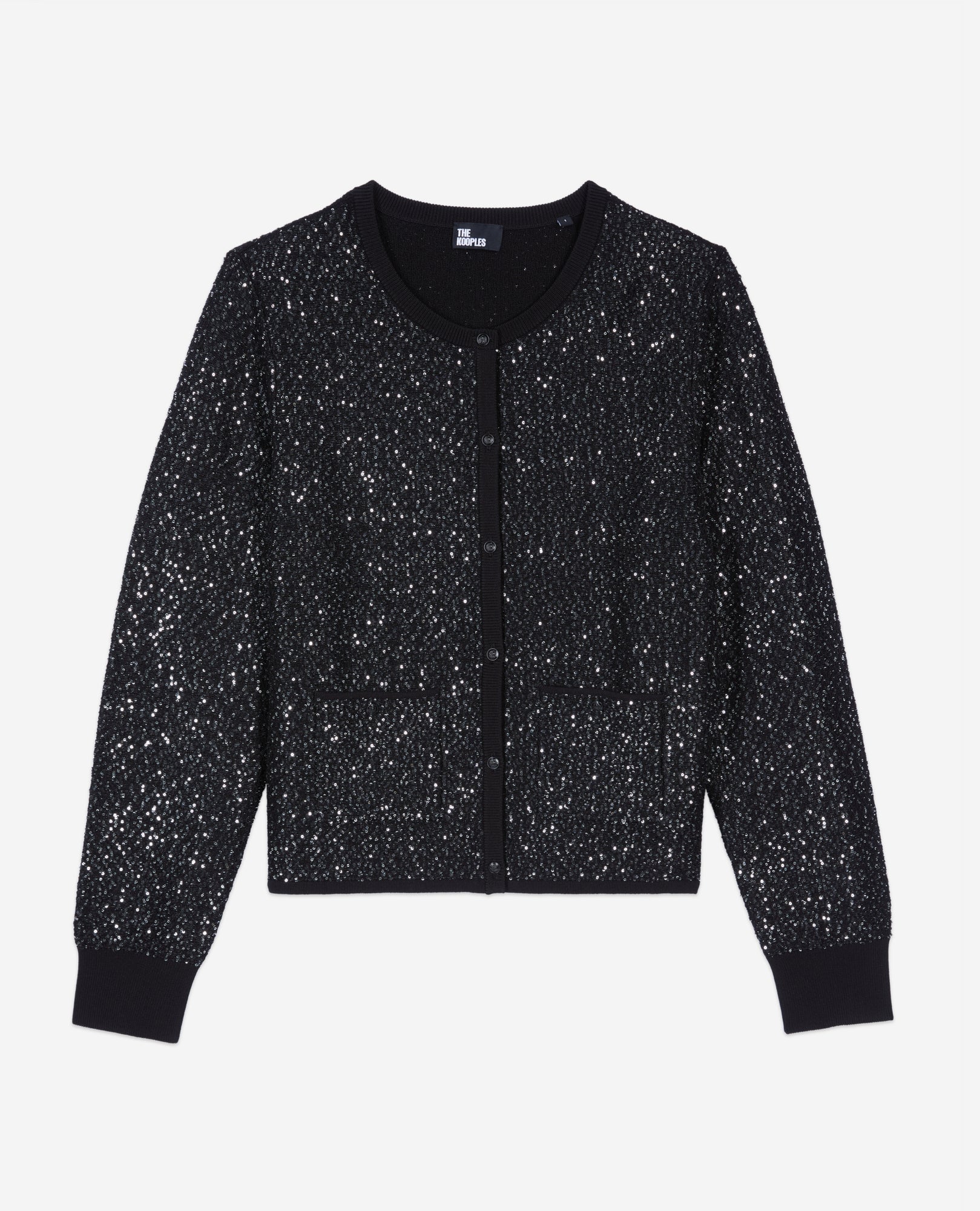 Sequined Knit Cardigan | Women | Black