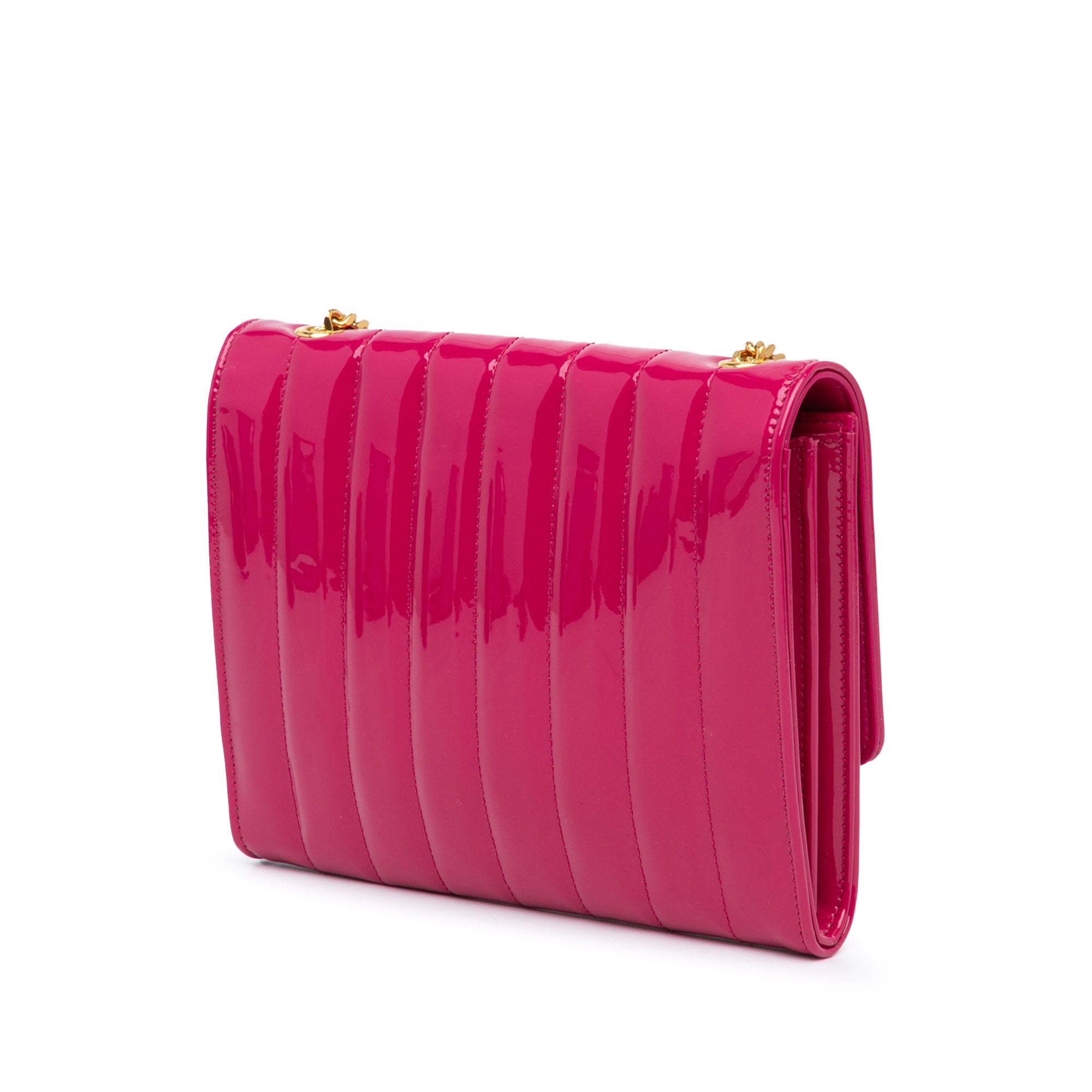 Saint Laurent | Pre-Owned Medium Patent Vicky Crossbody | Pink/Hot Pink