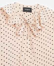 Frilly Shirt With Polka-Dot Print | Women | Light Pink