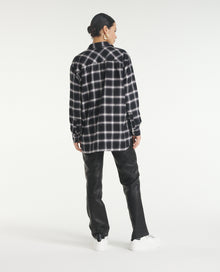 Roomy And White Check Shirt | Women | Black x Ecru