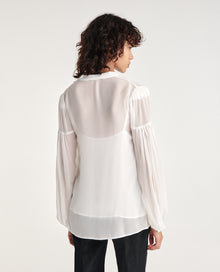 Loose V-Neck Buttoned Shirt | Women | Ecru