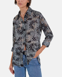 Bandana Print Shirt | Women | Black