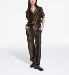 Velvet Print Shirt | Women | Leopard