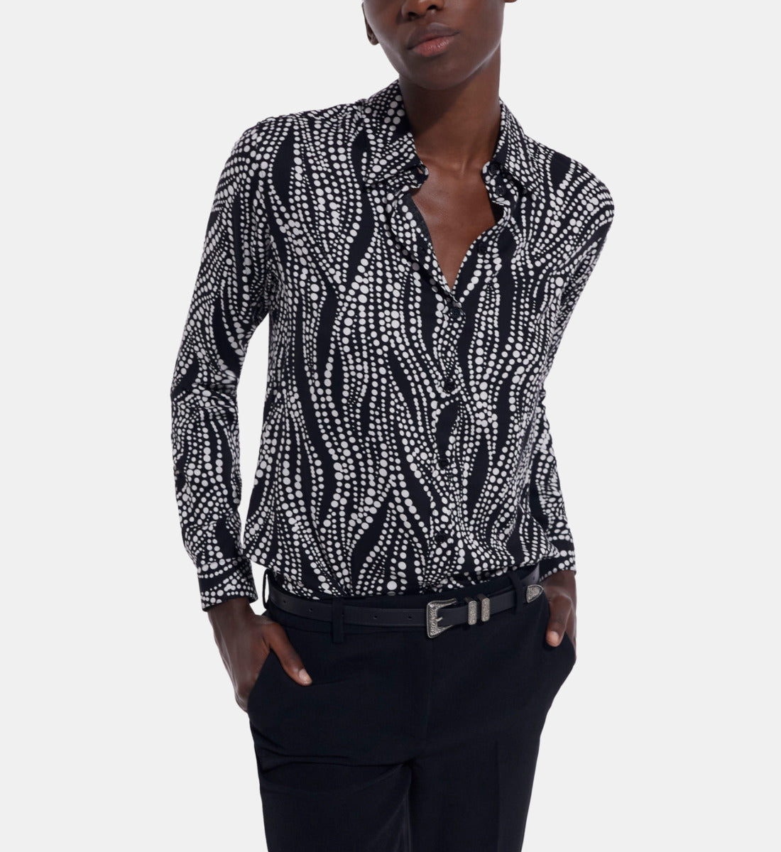 Printed Shirt | Women | Black x White