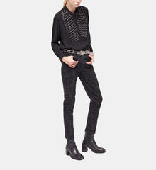 Shirt With Pearl Details | Women | Black