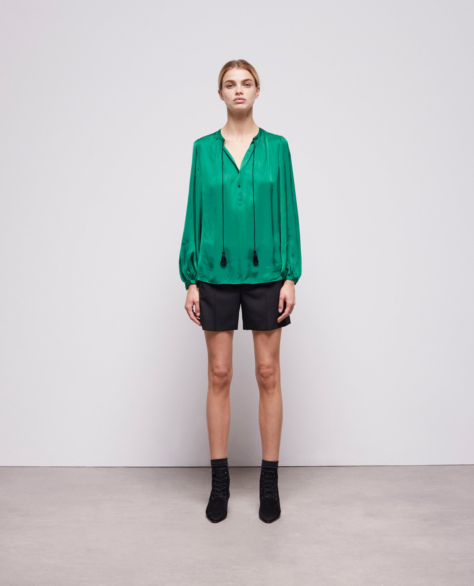 Shirt With Puffed Sleeves | Women | Green