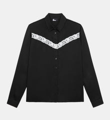 Shirt With Lace Detail | Women | Black